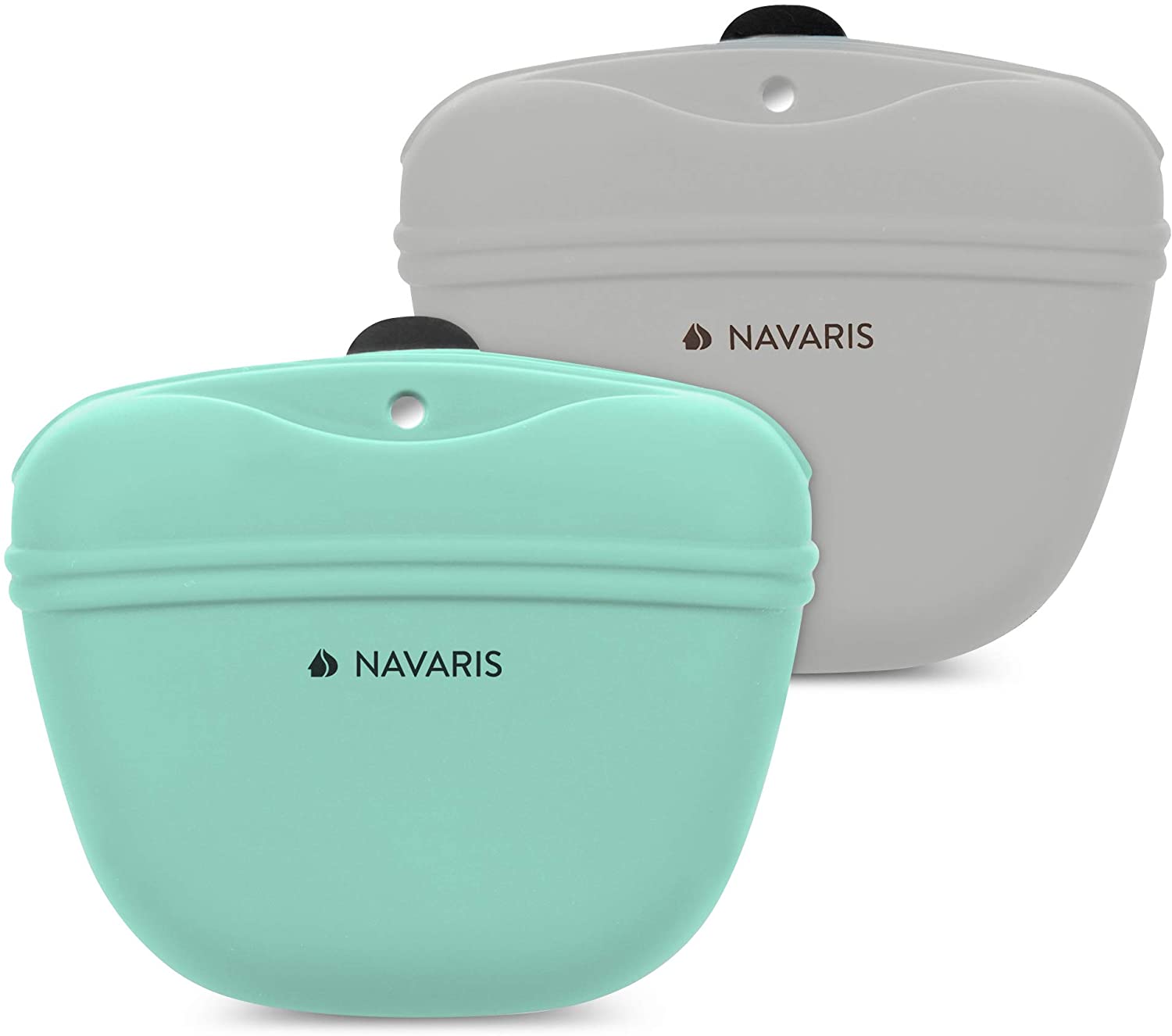 Navaris Σετ με 2 Θήκες Τροφής Εκπαίδευσης Σκύλων με Κλιπ για Ζώνη - Grey - Blue - 51332.01