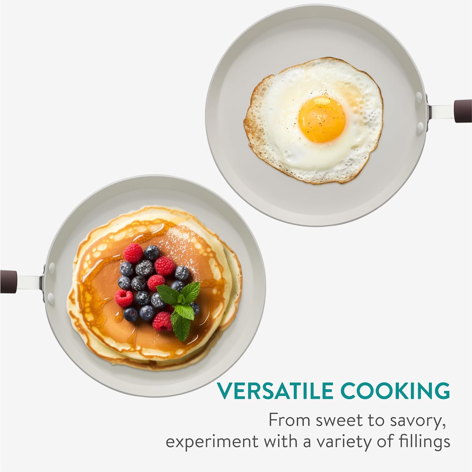 Navaris Σετ Τηγάνι και Spreader για Κρέπες - 26 cm - Cream White - 49546.02