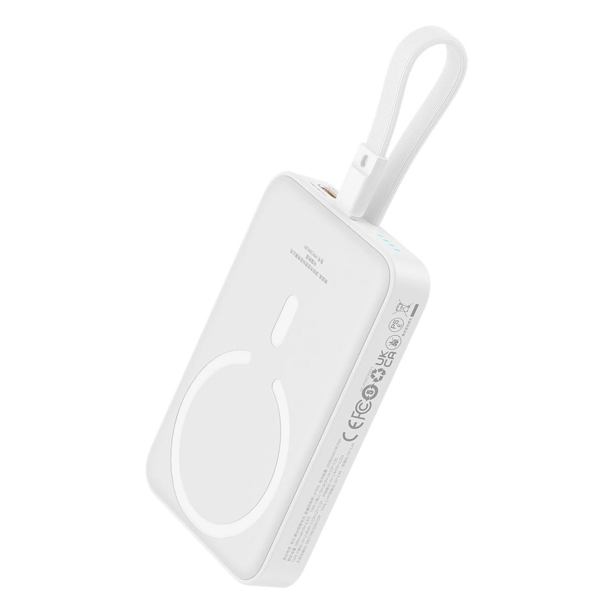 Baseus Magnetic Mini Ασύρματο MagSafe PowerBank 10000mAh 20W με Καλώδιο Type-C και Ενσωματωμένο Καλώδιο Lightning - White