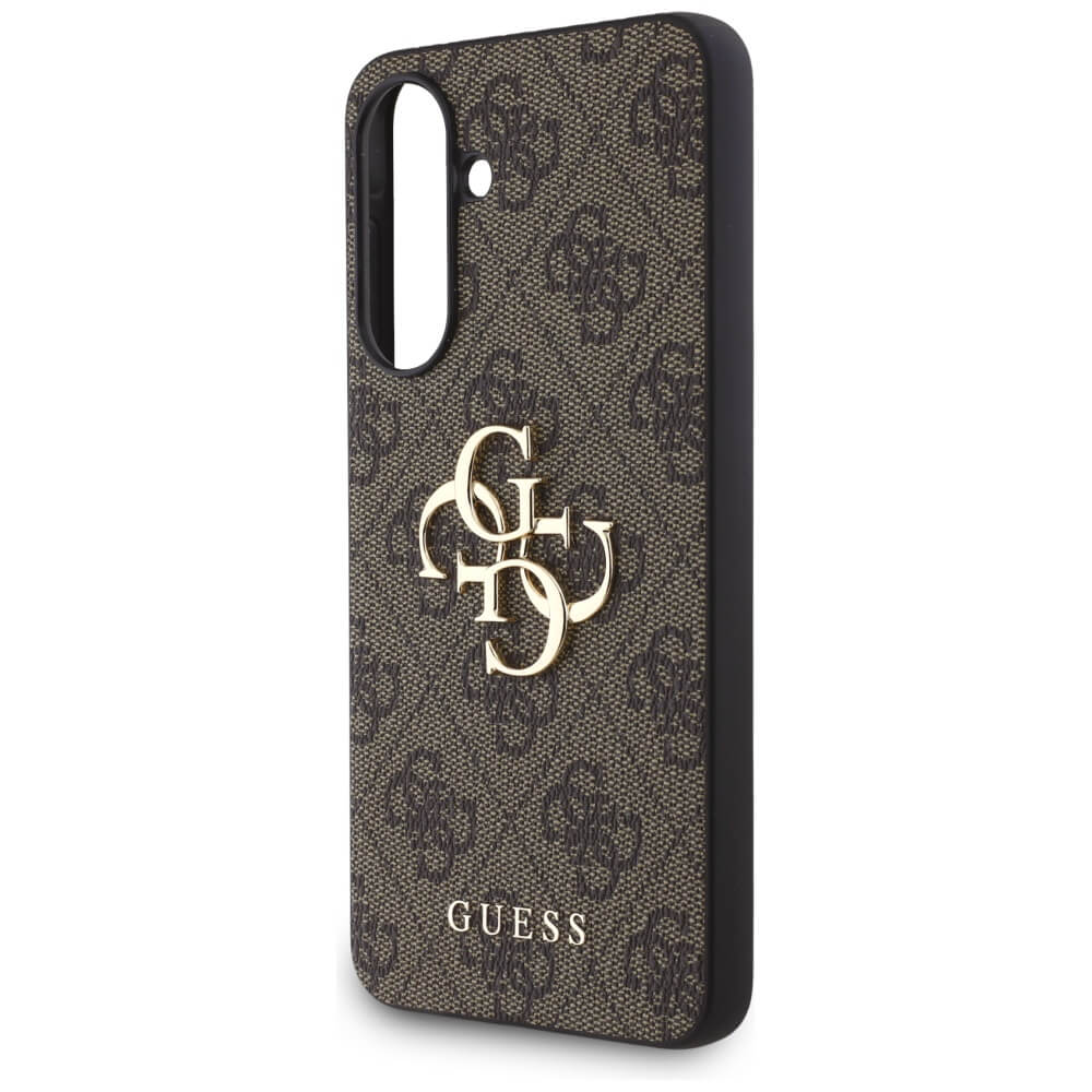 Guess Samsung Galaxy A36 5G - Big 4G Logo Classic Logo - Σκληρή Θήκη με Επένδυση από Οικολογικό Δέρμα - Brown - GUHCSA364GMGBR