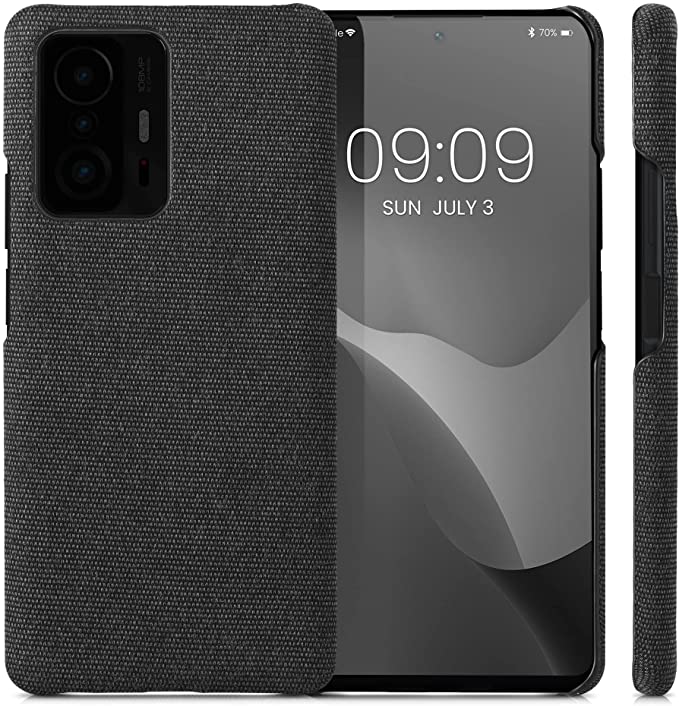 KW Xiaomi 11T / 11T Pro Σκληρή Θήκη με Υφασμάτινη Επένδυση - Dark Grey - 57488.19