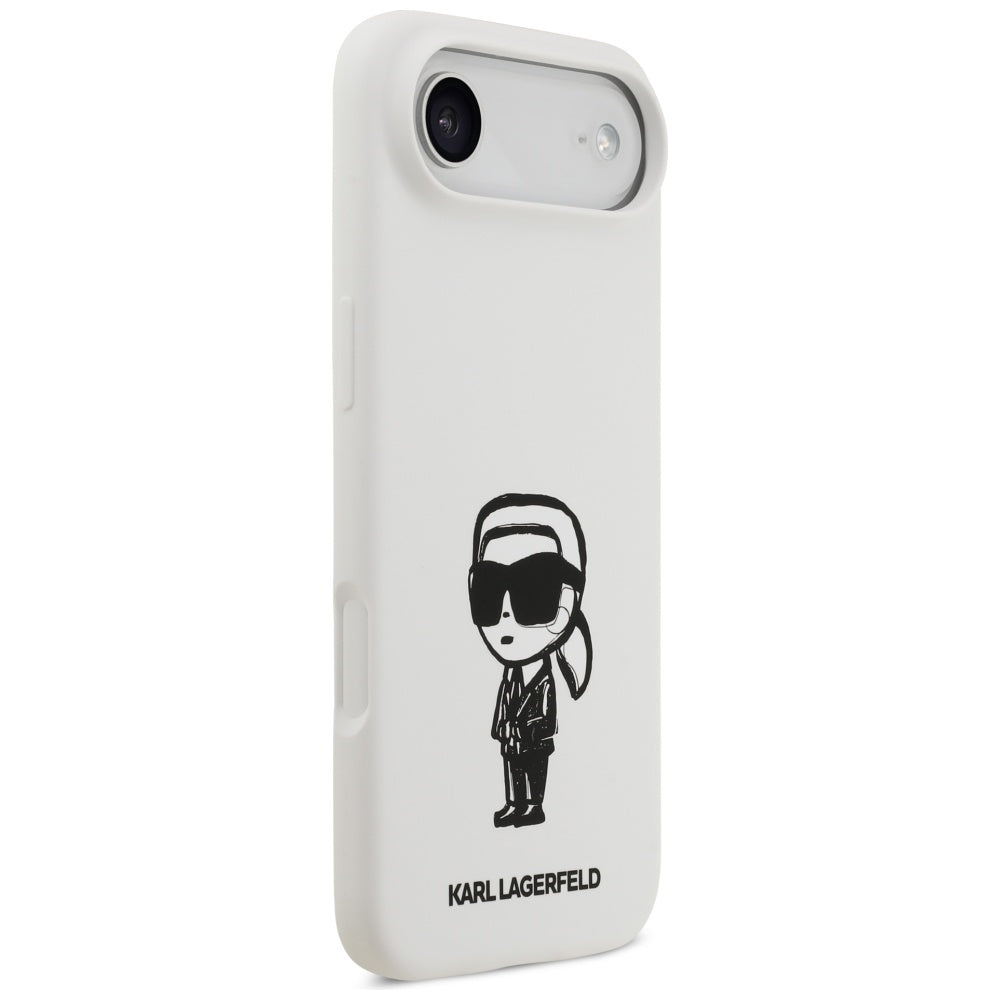 Karl Lagerfeld iPhone Air - Silicone Karl Sketch and Logo MagSafe - Σκληρή Θήκη με Πλαίσιο Σιλικόνης - White - KLHMP17MSKIGROH