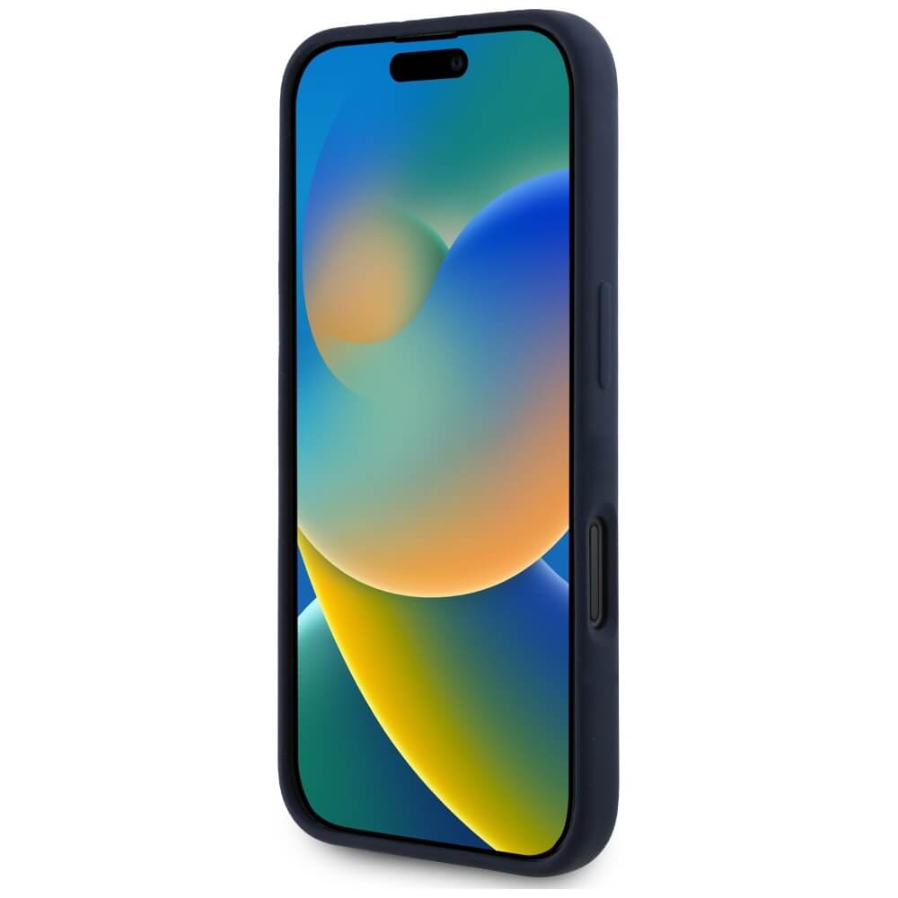 Red Bull iPhone 16 - HC Silicone ORBR20 Logo Red Lining - MagSafe Σκληρή Θήκη με Πλαίσιο Σιλικόνης - Navy Blue - RBHMP16S24SIOLVR