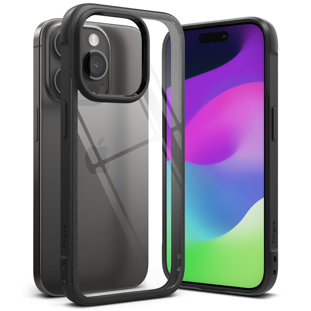 Ringke iPhone 15 Pro Fusion Bold Σκληρή Θήκη με Πλαίσιο Σιλικόνης - Black / Διάφανη
