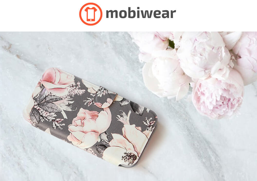 Mobiwear iPhone 12 Pro Θήκη Βιβλίο Slim Flip - Design Pink Pastel Flowers - MX06S