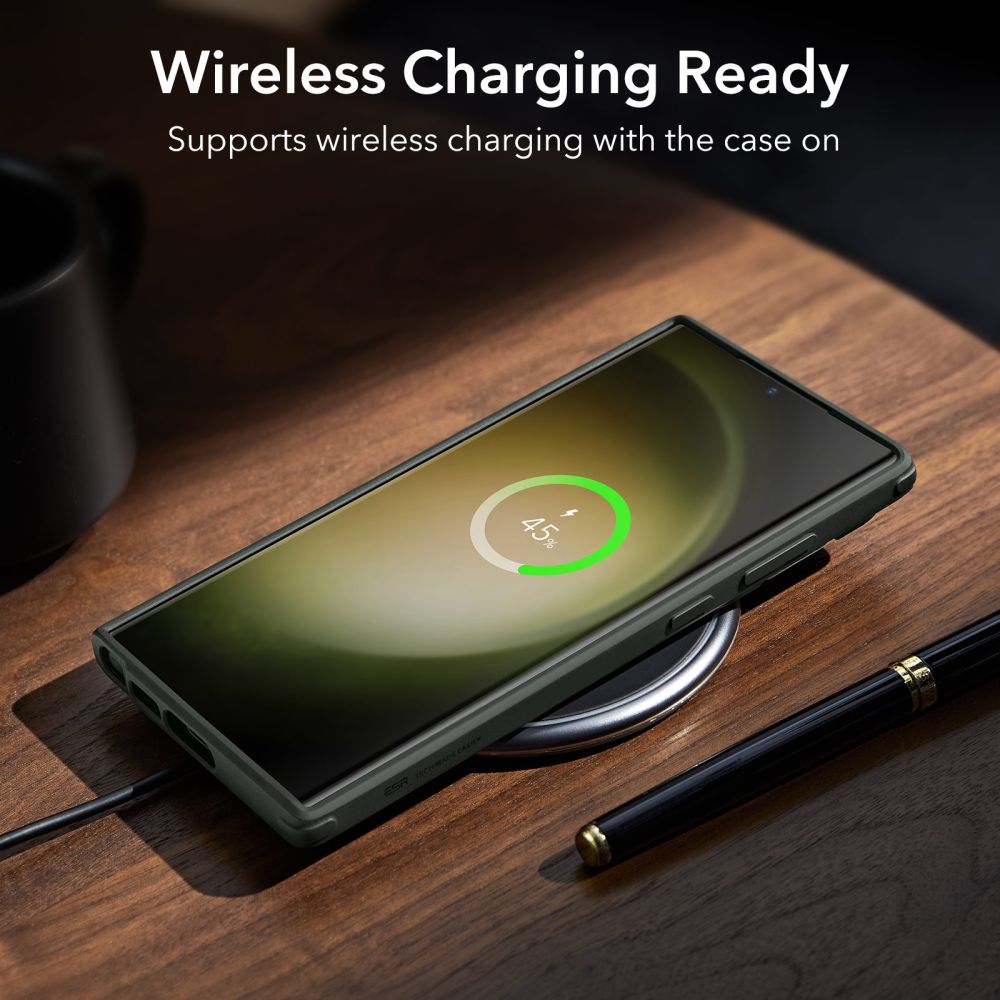ESR Samsung Galaxy S23 Ultra Classic Kickstand Σκληρή Θήκη με Πλαίσιο Σιλικόνης και Stand - Διάφανη / Green
