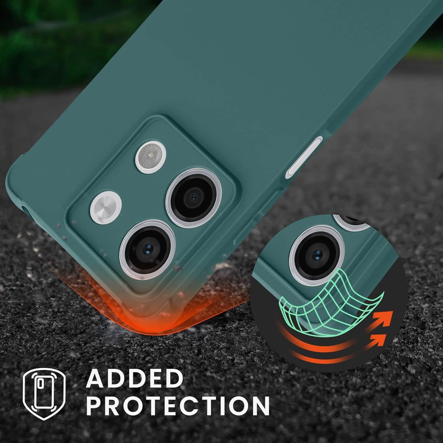 KW Xiaomi Redmi Note 13 5G Θήκη Σιλικόνης TPU με Λουράκι - Petrol