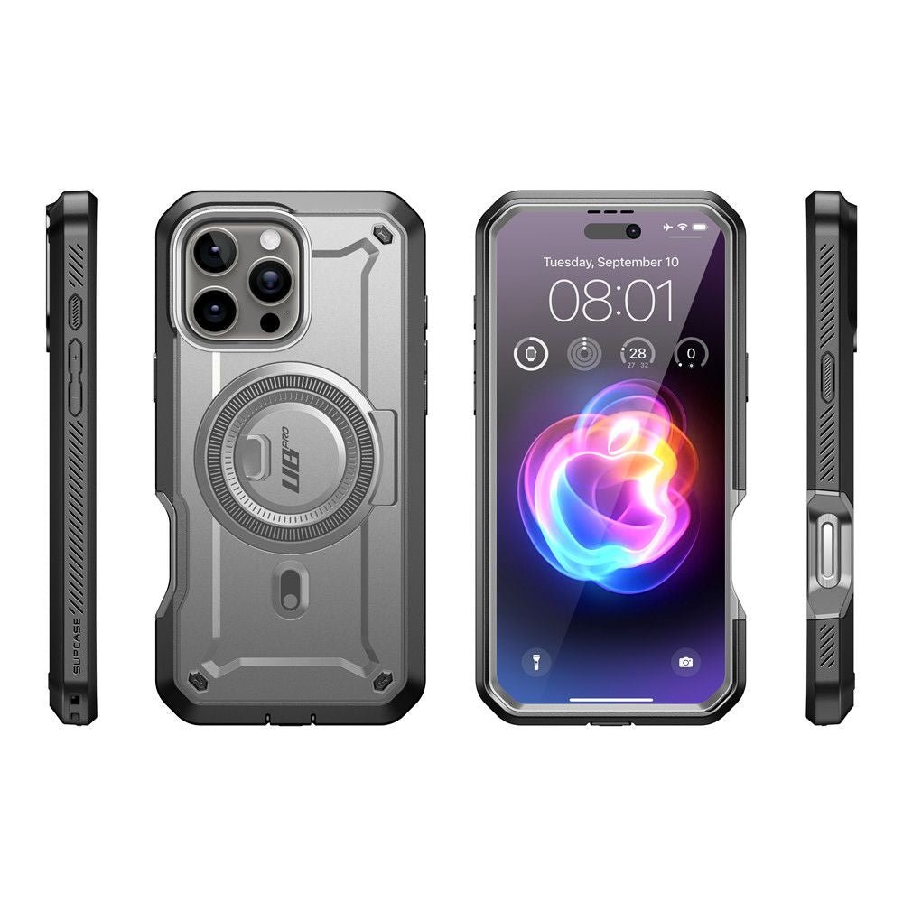 Supcase iPhone 16 Pro - UB Pro Mag Σκληρή Θήκη με Προστασία Οθόνης και Stand με MagSafe - Titan Grey