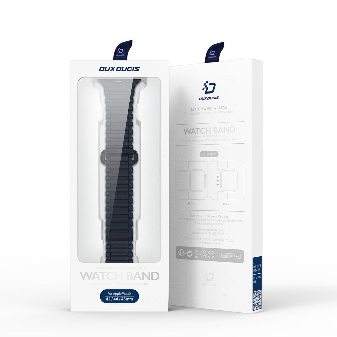 Dux Ducis Λουράκι Apple Watch 2 / 3 / 4 / 5 / 6 / 7 / 8 / 9 / SE / ULTRA 1 / ULTRA 2 - 42 / 44 / 45 / 49 mm Armor Silicone MagneticΜαγνητικό Σιλικόνης - Blue