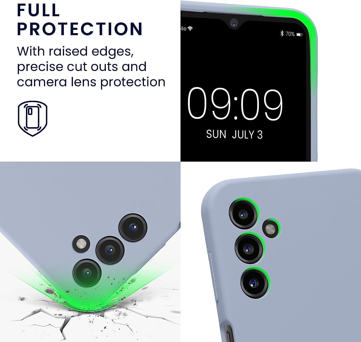 KW Samsung Galaxy A14 5G Θήκη Σιλικόνης Rubber TPU - Light Blue Matte - 60808.58