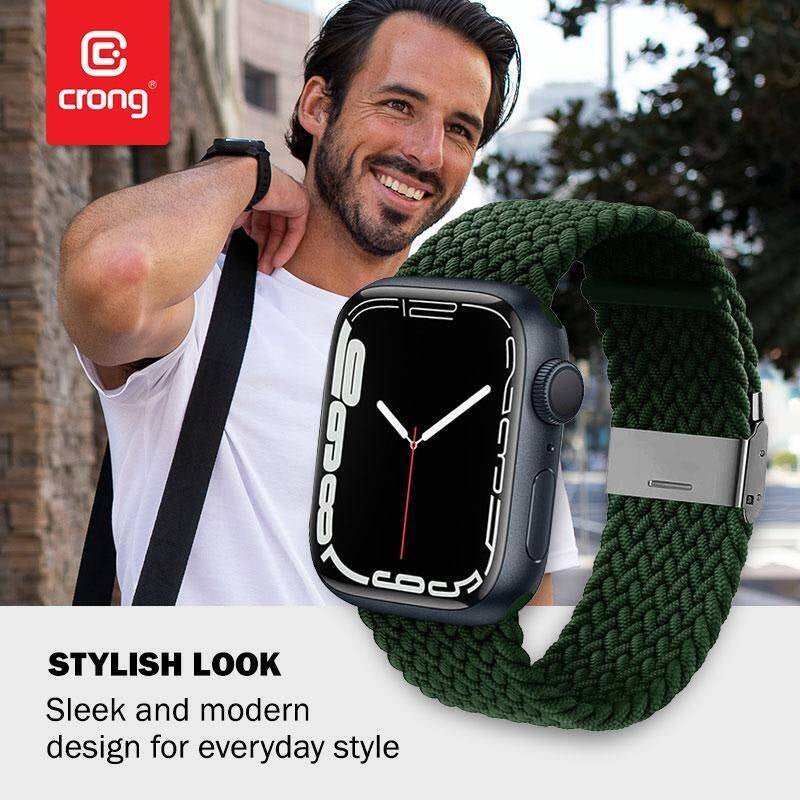 Crong Λουράκι Apple Watch 4/5/6/7/8/9/10/11 - SE (1/2/3) - Ultra (1/2/3) - 42/44/45/49mm Wave Band - Green