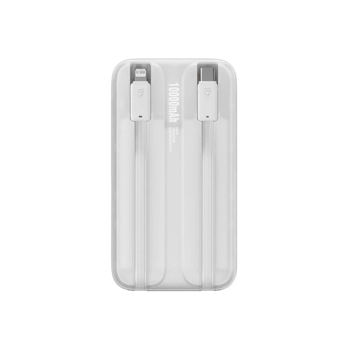 Baseus Comet Series Power Bank 10000mAh 22.5W με Ενσωματωμένα Καλώδια Type-C και Lightning - White - PPMD020002