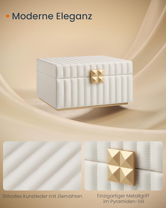 Songmics Κουτί Αποθήκευσης Κοσμημάτων με Καθρέπτη - Cloud White - JBC182W01