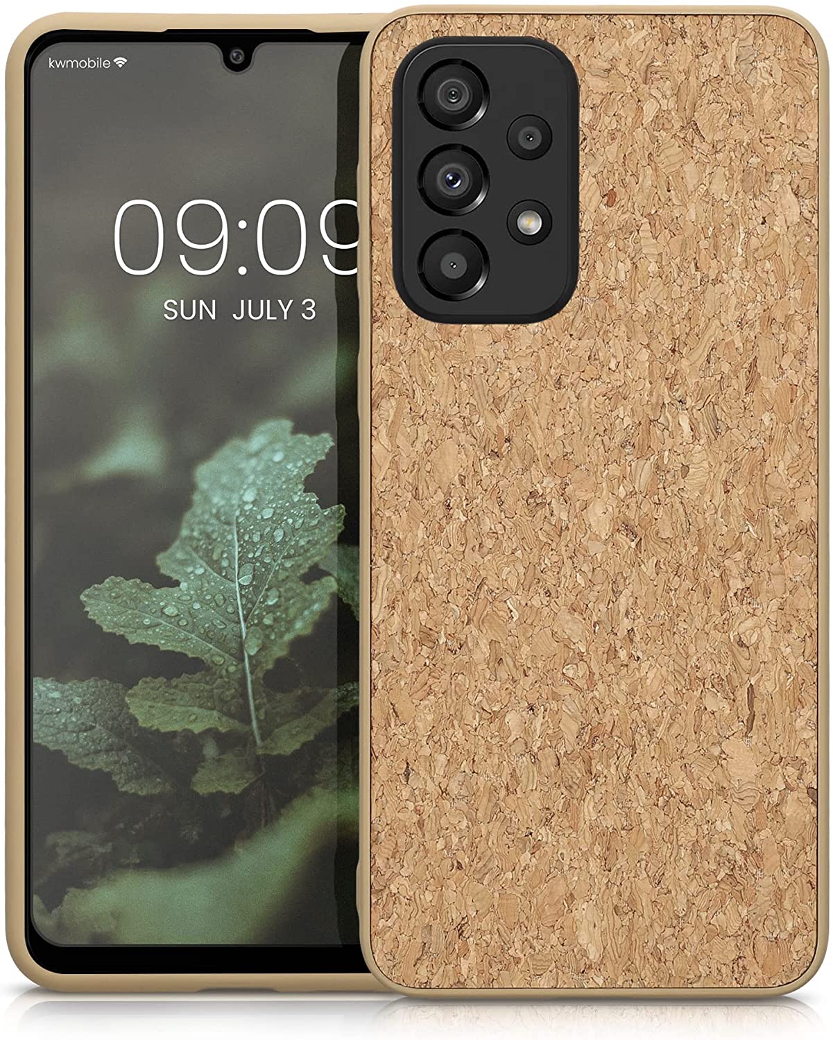 KW Samsung Galaxy A33 5G Σκληρή Θήκη από Φελλό με Πλαίσιο Σιλικόνης - Light Brown - 58217.24