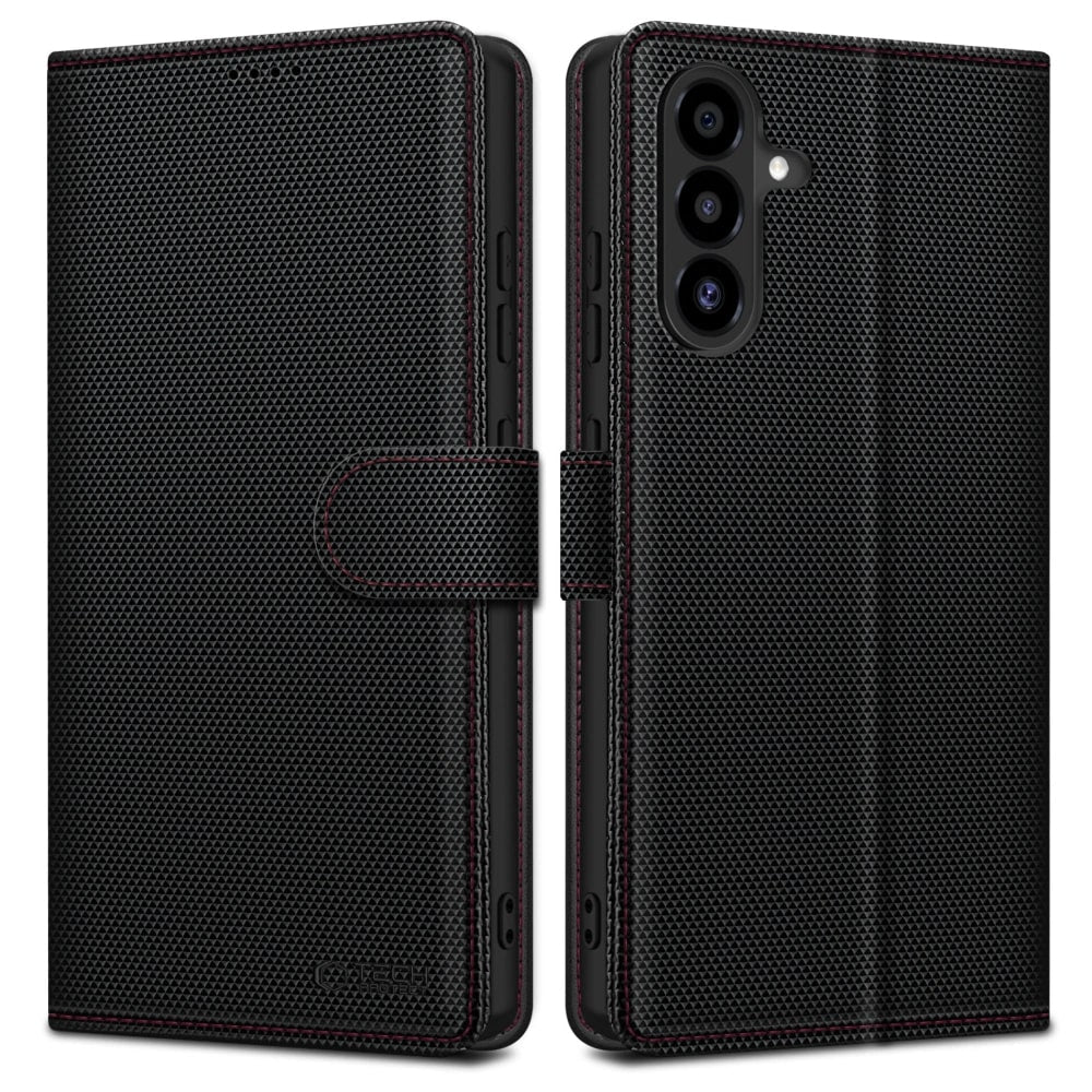 Tech-Protect Samsung Galaxy A56 5G Wallet RS Θήκη Πορτοφόλι Stand από Δερματίνη - Black / Red