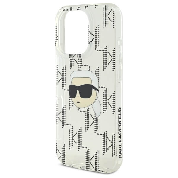 Karl Lagerfeld iPhone 16 Pro - IML Karl Head Electroplated - Σκληρή Θήκη με Πλαίσιο Σιλικόνης - Διάφανη - KLHCP16LHKLPKHT