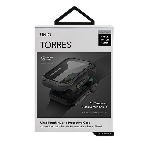 Uniq Θήκη Apple Watch 4 / 5 / 6 / SE / SE 2 40MM Torres με Αντιχαρακτικό γυαλί 9H - Midnight Black