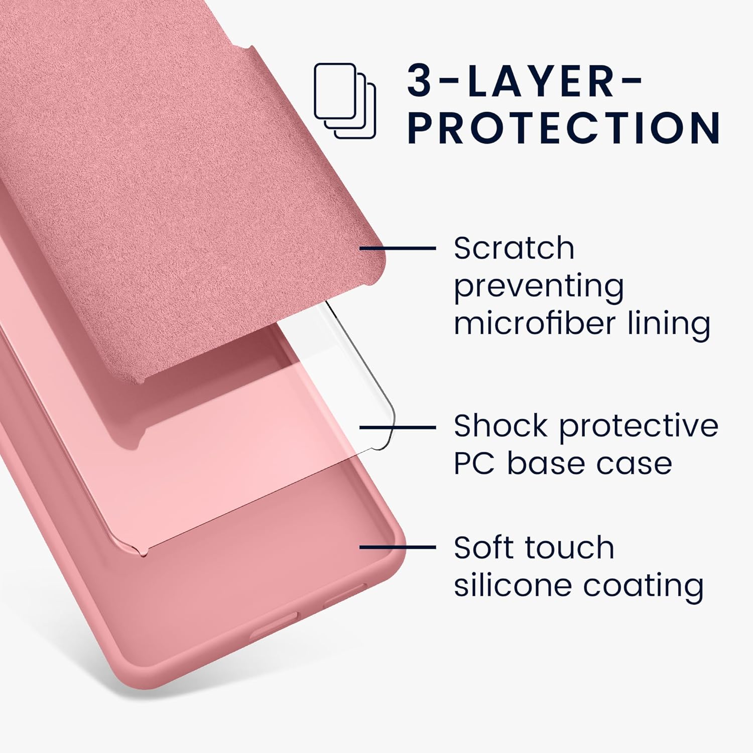 KW iPhone 15 Pro Θήκη Σιλικόνης Rubberized TPU - Light Pink