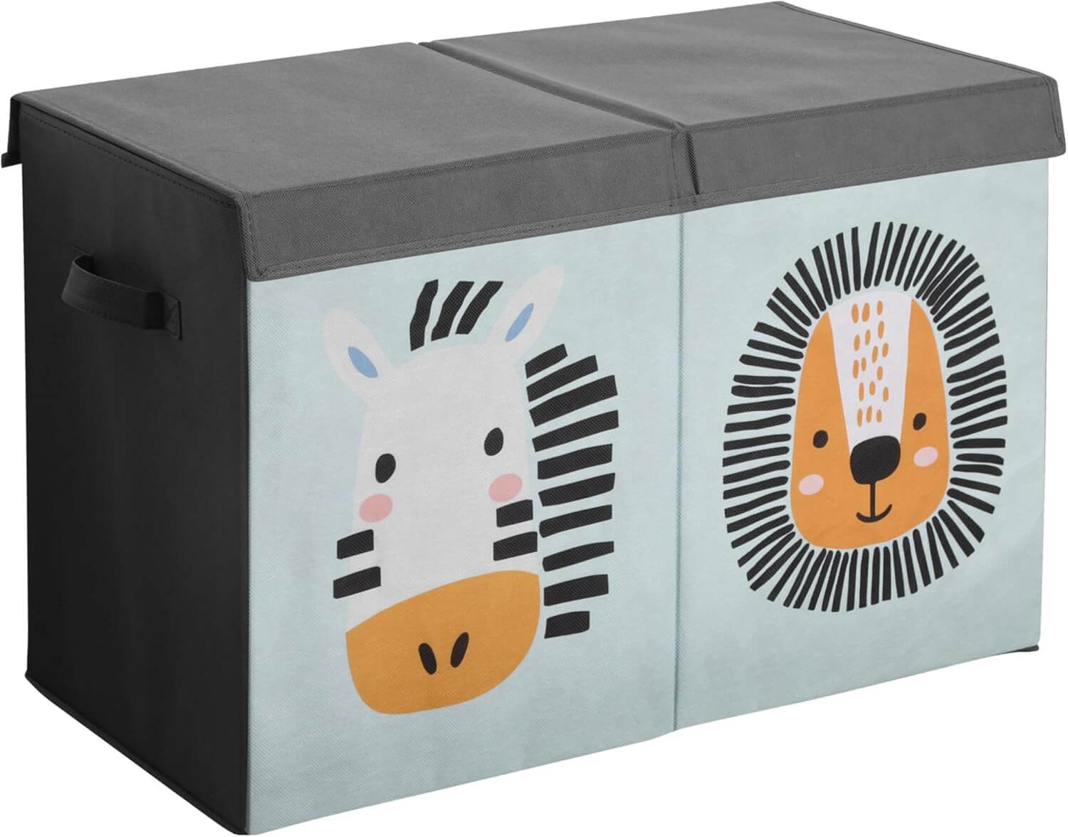 Navaris Παιδικό Κουτί Αποθήκευσης Παιχνιδιών με Διαχωριστικό και Καπάκι - 62 x 33 x 40 cm - Green