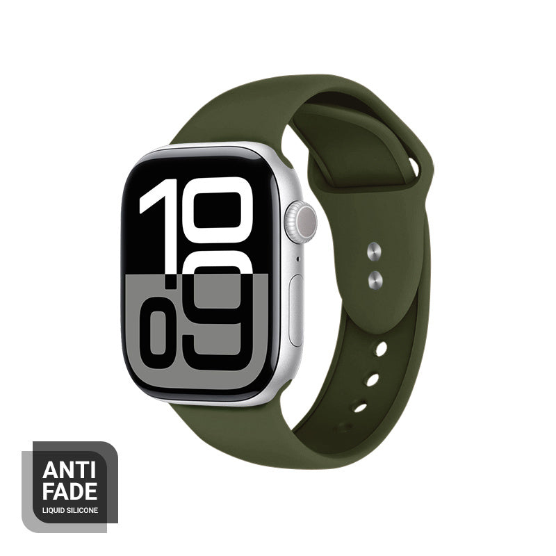 Crong Λουράκι Apple Watch 2/3/4/5/6/7/8/9/10/11 - SE (1/2/3) - 38/40/41/42mm Σιλικόνης - Liquid Strap - Green