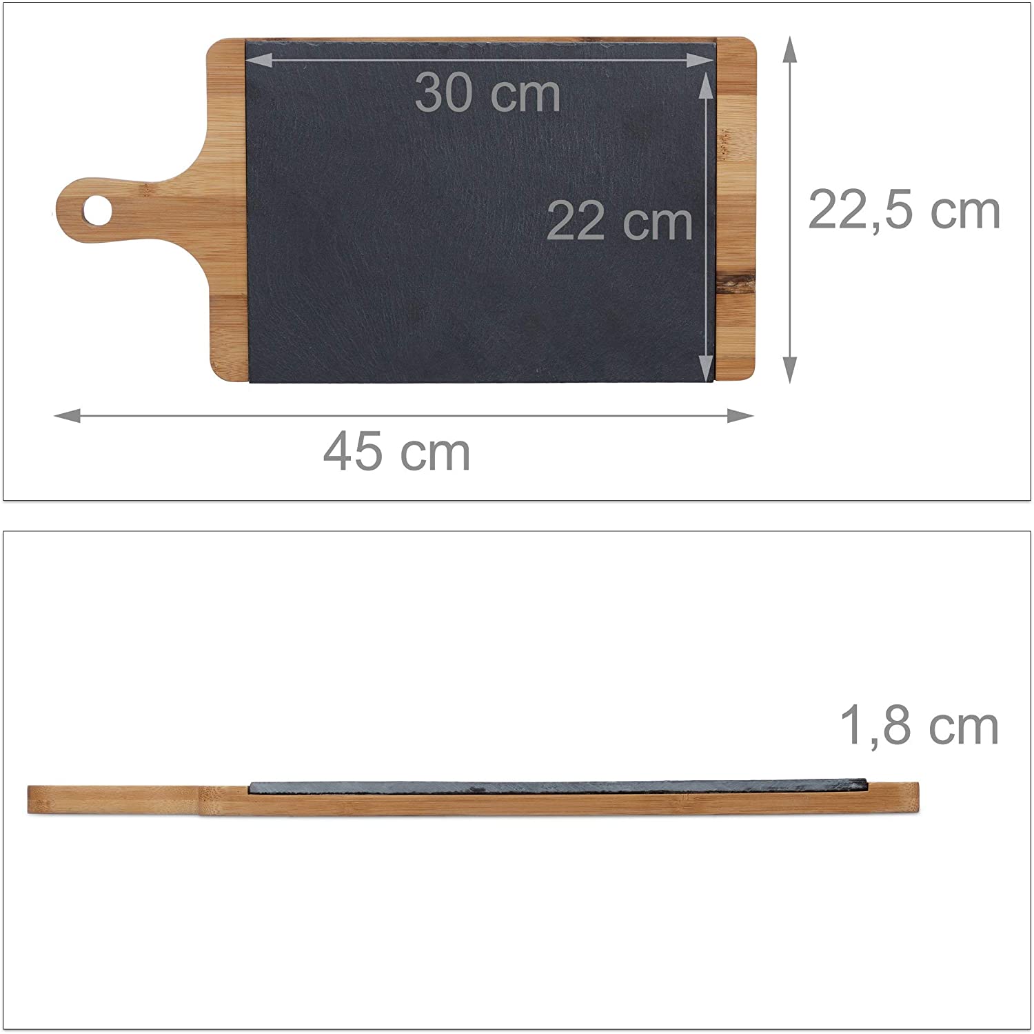 Relaxdays Σανίδa Κοπής / Σερβιρίσματος από Μπαμπού - Natural - 4052025209551