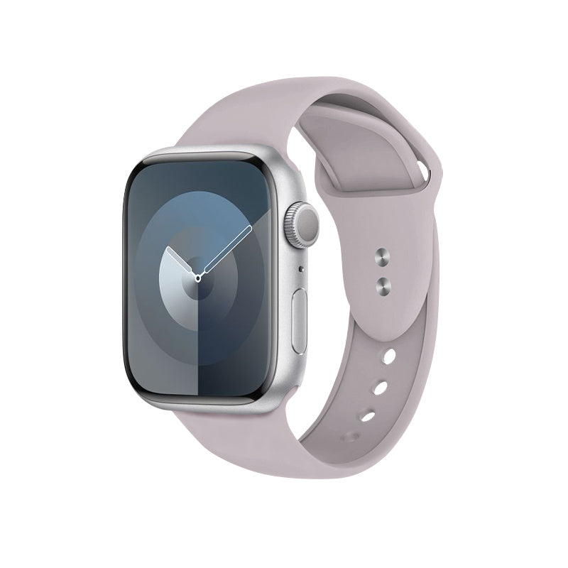 Crong Λουράκι Apple Watch 2/3/4/5/6/7/8/9/10/11 - SE (1/2/3) - 38/40/41/42mm Σιλικόνης - Liquid Strap - Grey Lavender