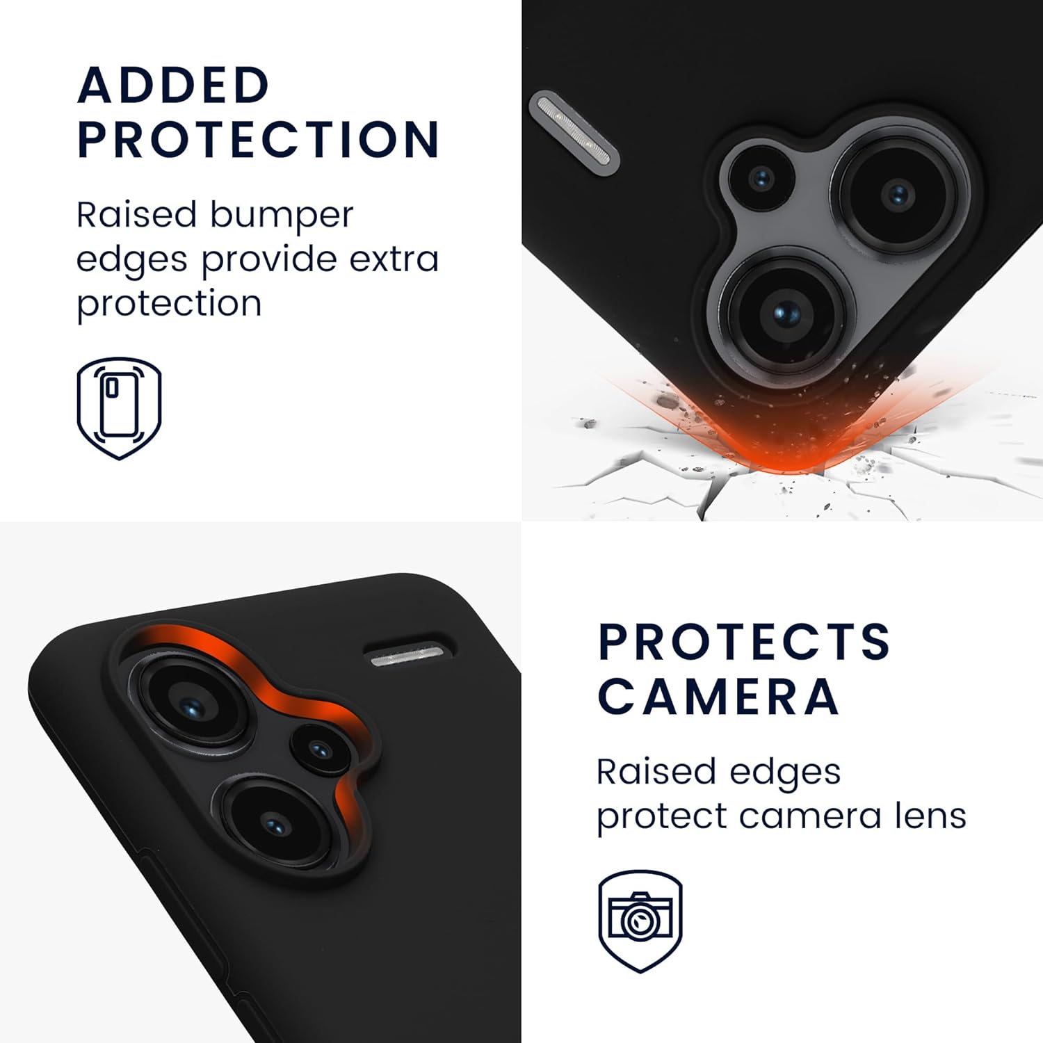 KW Xiaomi Redmi Note 13 Pro+ 5G Θήκη Σιλικόνης Rubberized TPU - Black