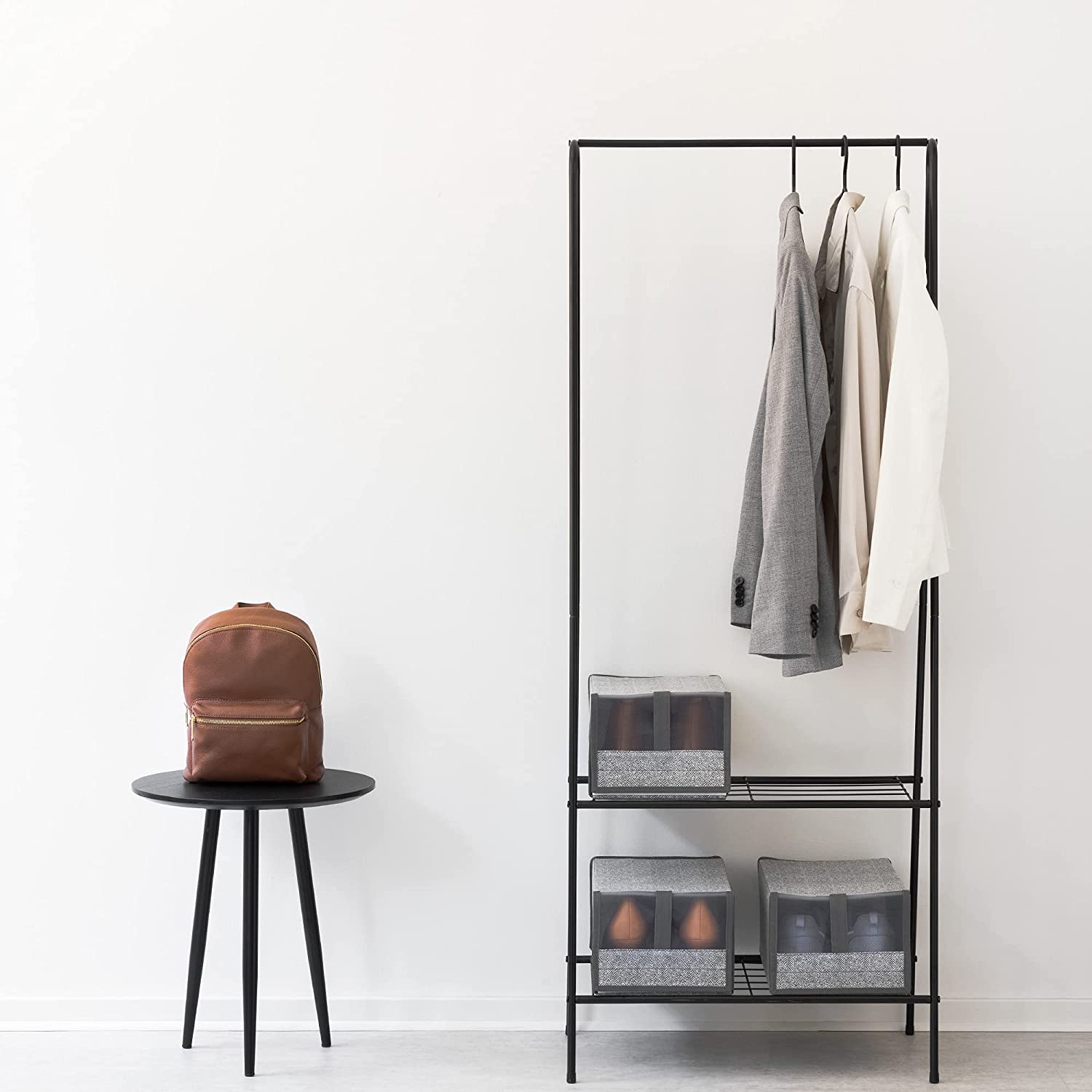 Navaris Σετ με 6 Υφασμάτινα Κουτιά Αποθήκευσης Παπουτσιών - Grey - 54090.06