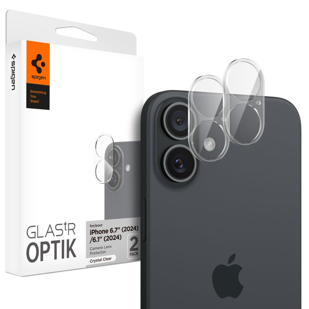Spigen iPhone 16 / 16 Plus Optik Glas.TR Αντιχαρακτικό Γυαλί για την Κάμερα - 2 Τεμάχια - Διάφανο