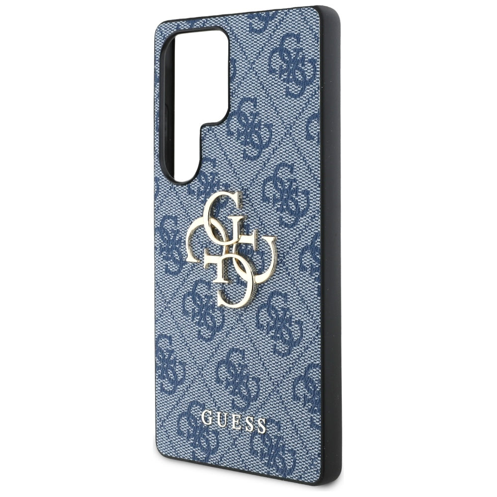 Guess Samsung Galaxy S25 Ultra - 4G Big Metal Logo - Θήκη με Επένδυση Συνθετικού Δέρματος - Blue - GUHCS25L4GMGBL