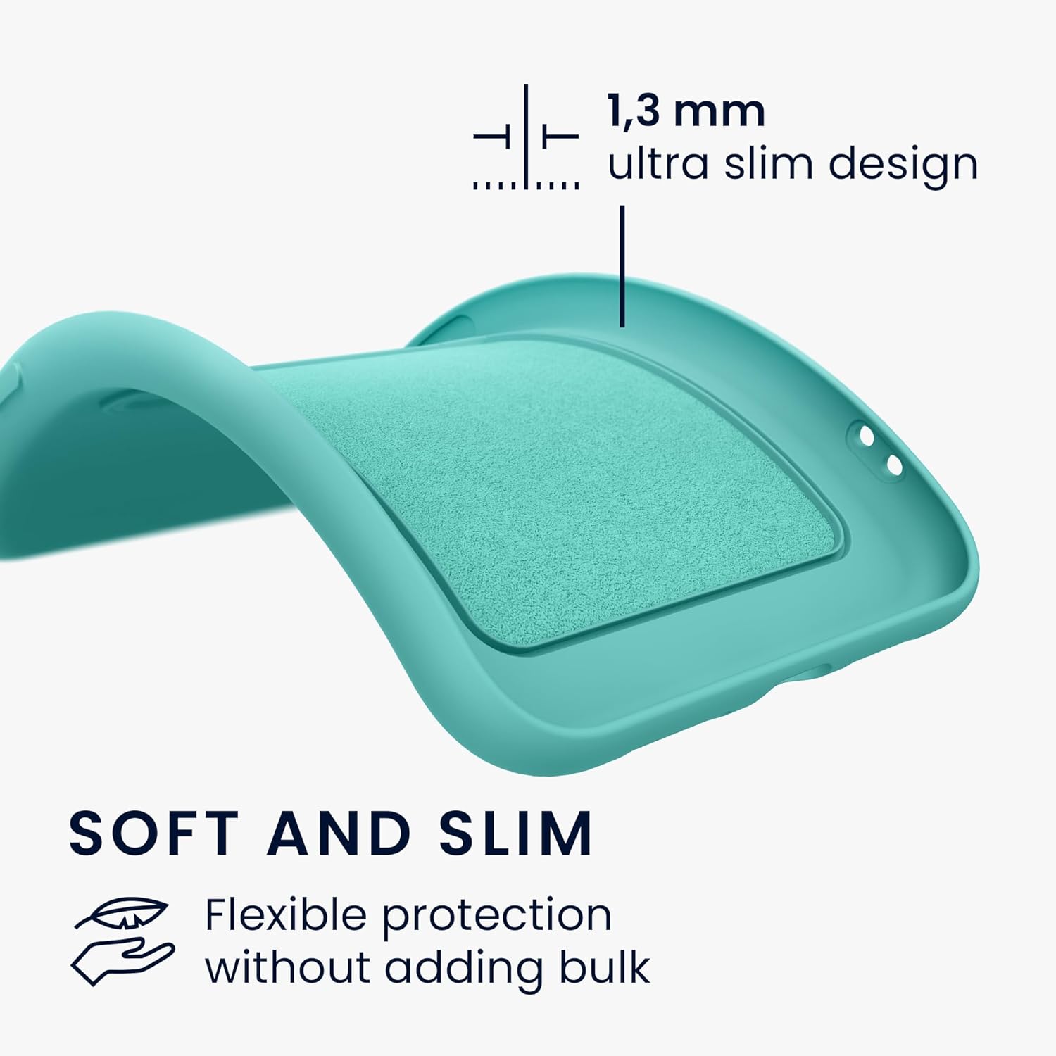 KW iPhone 15 Pro Θήκη Σιλικόνης TPU με Υποδοχή για Κάρτα - Mint Green