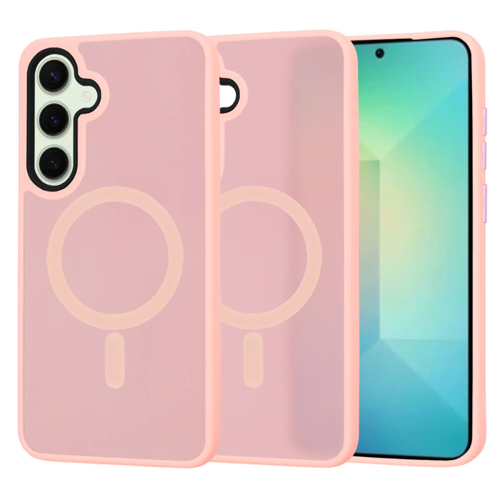 Techsuit Samsung Galaxy S25 - HaloFrost MagSafe Series - Σκληρή Θήκη με Πλαίσιο Σιλικόνης - Pink