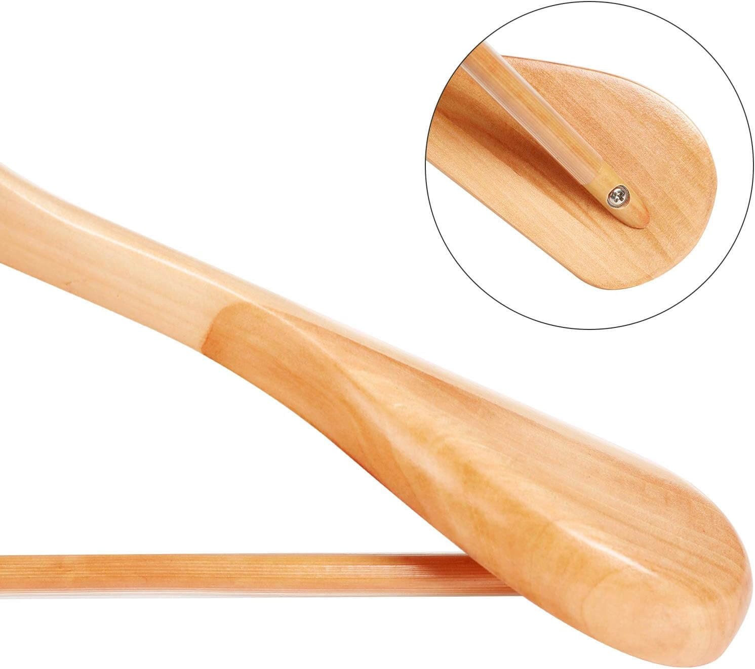 Songmics Σετ με 6 Ξύλινες Κρεμάστρες Ρούχων - Natural - CRSH06NL