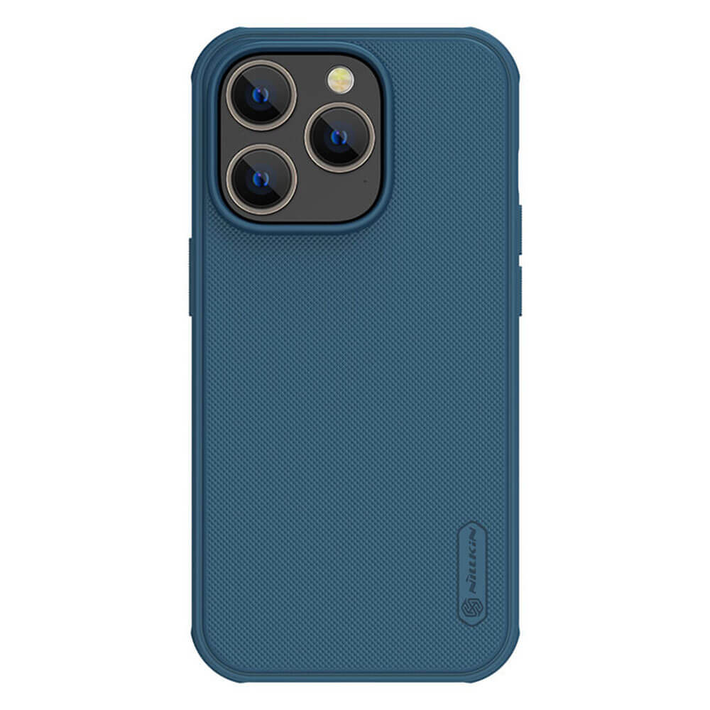 Nillkin iPhone 14 Pro Max Super Frosted Shield Pro Σκληρή Θήκη με Πλαίσιο Σιλικόνης - Blue
