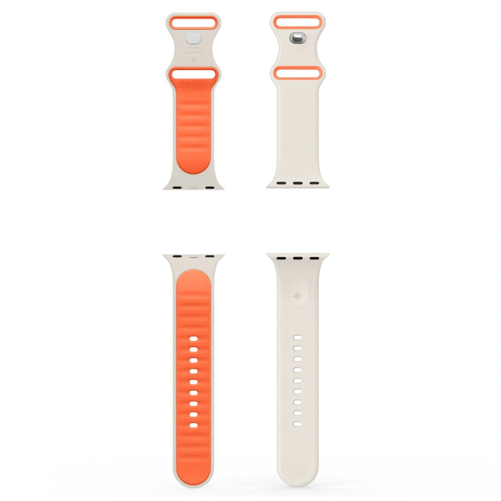 Spigen Λουράκι Apple Watch 8/9/10/11 - SE (1/2/3) - 40/41/42mm Nano Pop Σιλικόνης - Orange / Beige