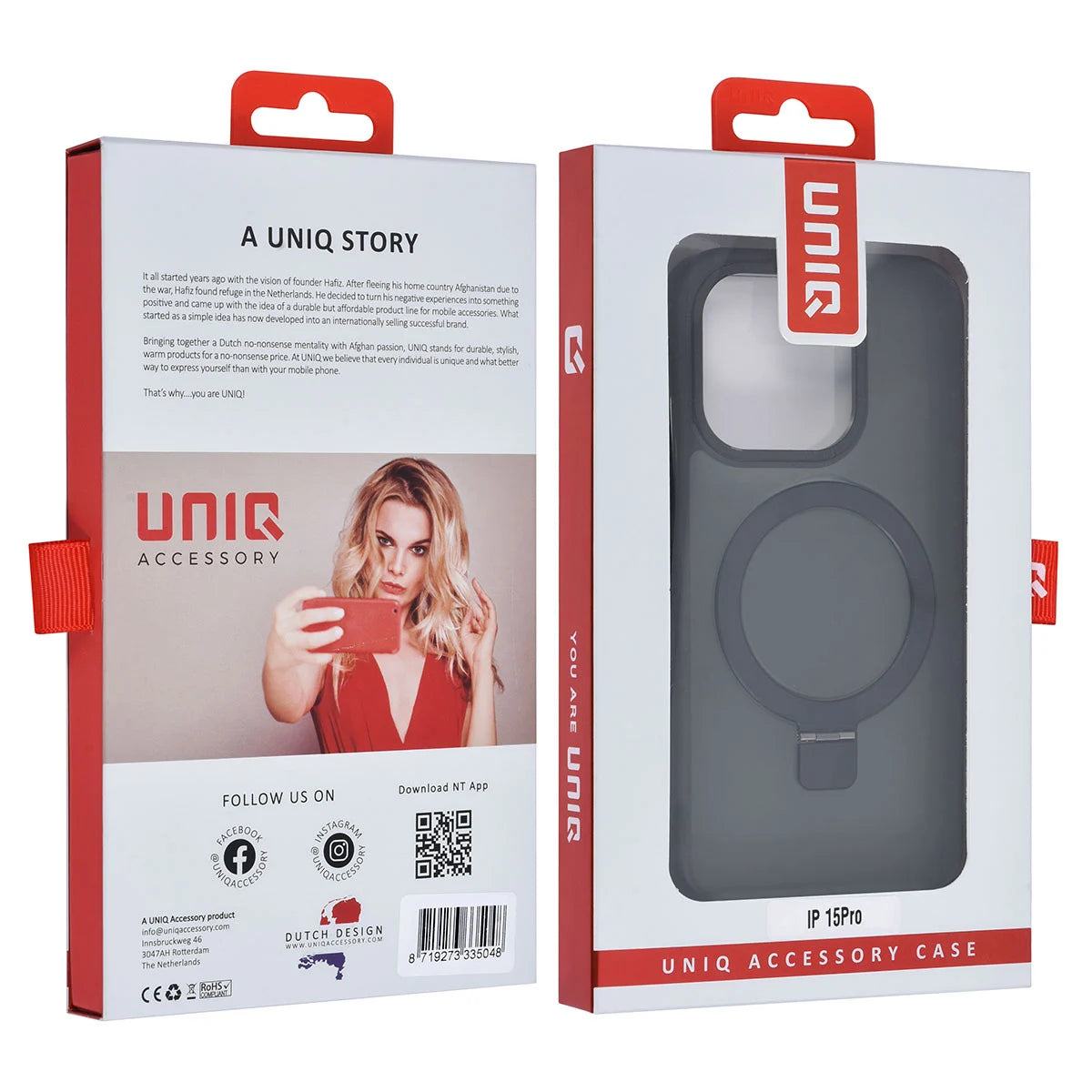 Tuniq iPhone 15 Pro - MagSafe Σκληρή Θήκη με Δαχτυλίδι Συγκράτησης - Black