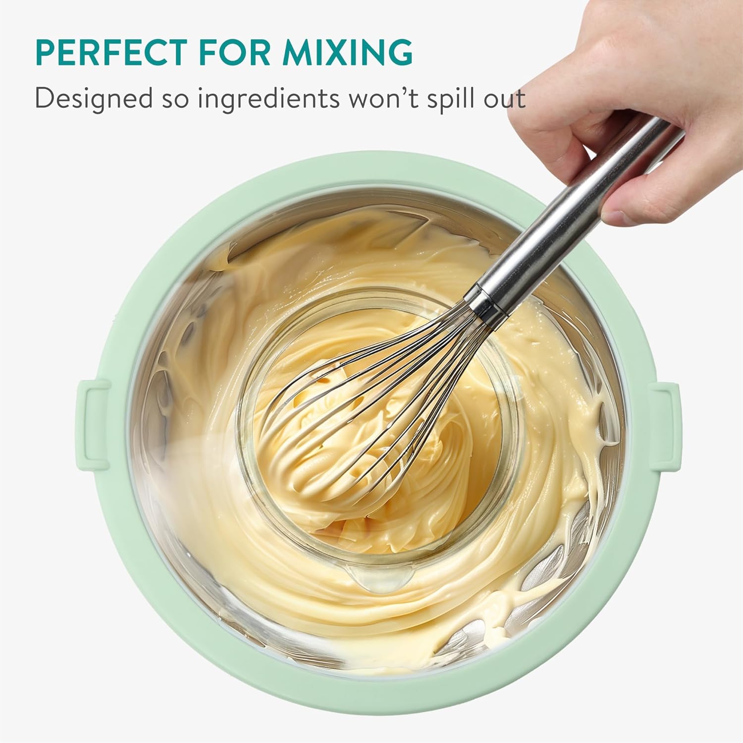 Navaris Σετ με 3 Μπολ Ανάμειξης από Ανοξείδωτο Ατσάλι με καπάκι και 3 Τρίφτες - Mint Green