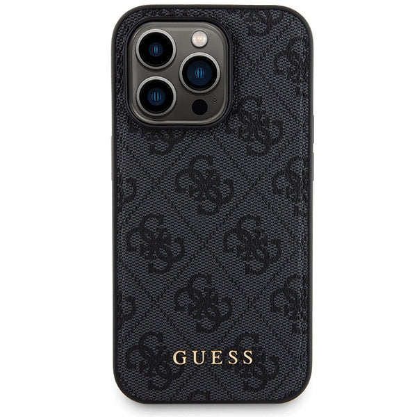 Guess iPhone 15 Pro Max - 4G Metal Logo Σετ MagSafe Σκληρή Θήκη με Επένδυση Συνθετικού Δέρματος και Powerbank 5000mAh - Black - GUBPM5P15X4GEMGK