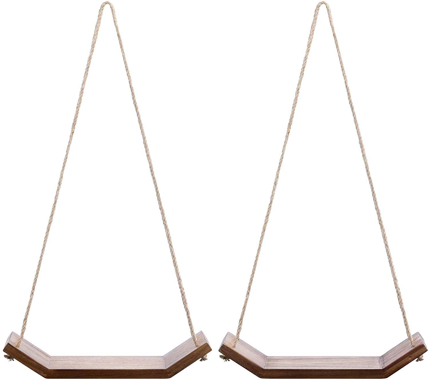 Navaris Σετ με 2 Κρεμαστά Ράφια από Ακακία - 40,6 x 14,4 x 2cm - Brown - 55770.17.02