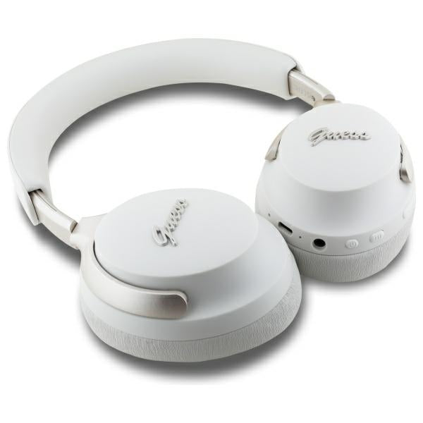 Guess Over-Ear Metal Script Logo - Ασύρματα Bluetooth Ακουστικά ANC - Beige