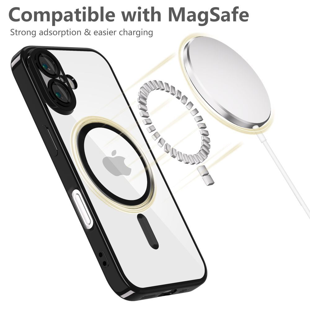 Tech-Protect iPhone 16e MagFlex Θήκη Σιλικόνης TPU με MagSafe - Διάφανη / Shiny Black
