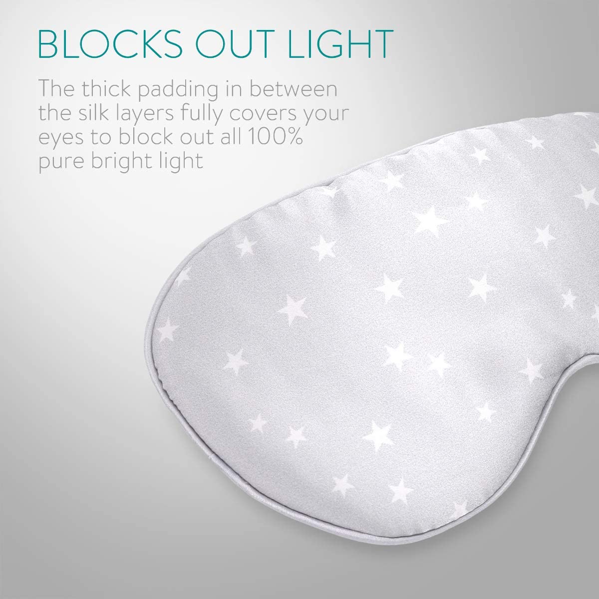 Navaris Silk Eye Mask Blindfold - Μάσκα Ύπνου / Ταξιδιού - Grey / White - 48509.03