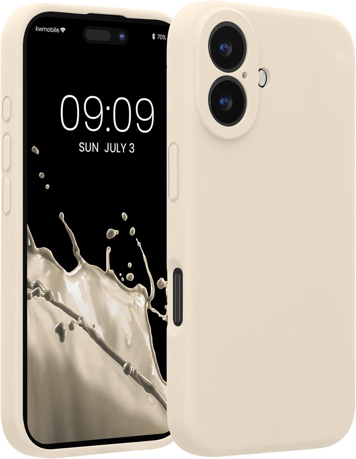 KW iPhone 16 Θήκη Σιλικόνης Rubberized TPU - Cream