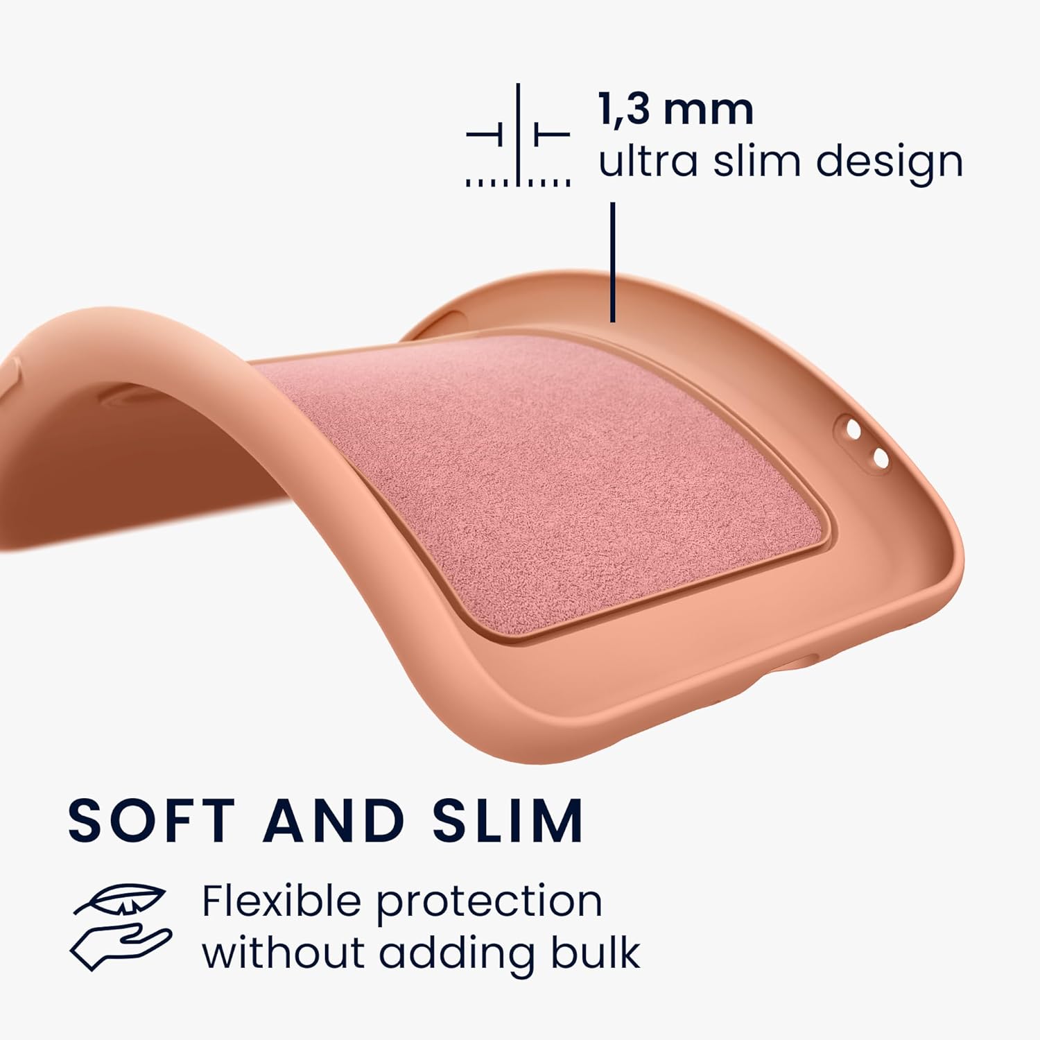 KW iPhone 15 Pro Θήκη Σιλικόνης TPU με Υποδοχή για Κάρτα - Grapefruit Pink