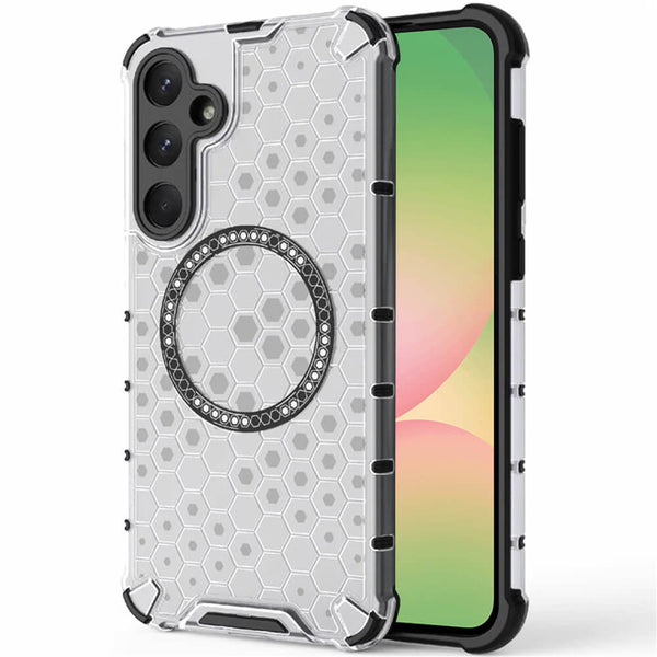 Techsuit Samsung Galaxy A56 5G Honeycomb Shield MagSafe Σκληρή Θήκη με Πλαίσιο Σιλικόνης - White