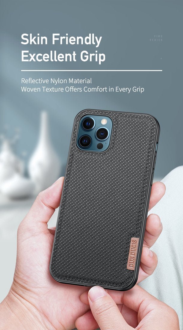 Dux Ducis iPhone 12 Pro Max Fino Series Σκληρή Θήκη με Πλαίσιο Σιλικόνης και Επένδυση από Ύφασμα - Black