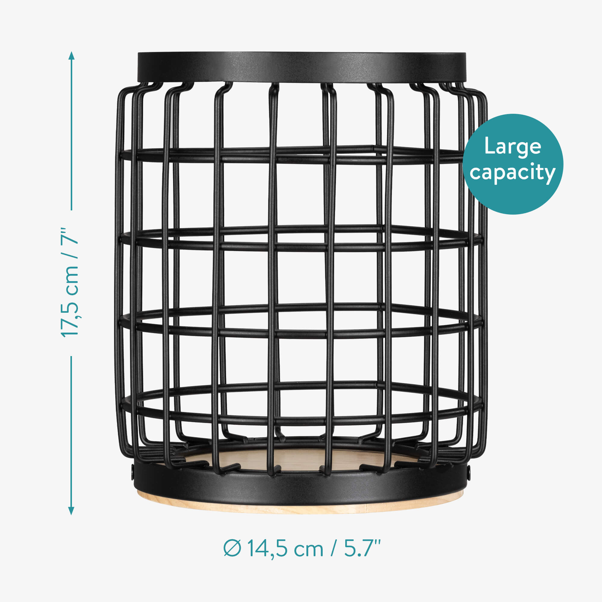 Navaris Σιδερένια Θήκη για Μαγειρικά Σκεύη - Black - 56670.01