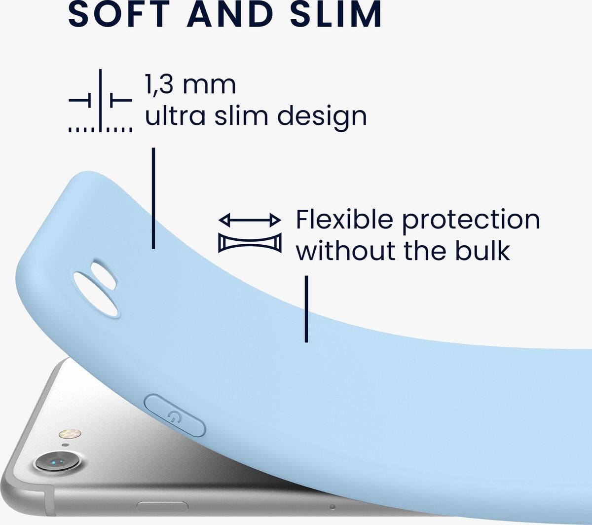 KW iPhone SE 2022 / SE 2020 / 7 / 8 Θήκη Σιλικόνης TPU - Light Blue Matt - 39458.23