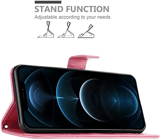 Cadorabo iPhone 13 Pro Θήκη Πορτοφόλι Stand από Δερματίνη - Floral - Pink