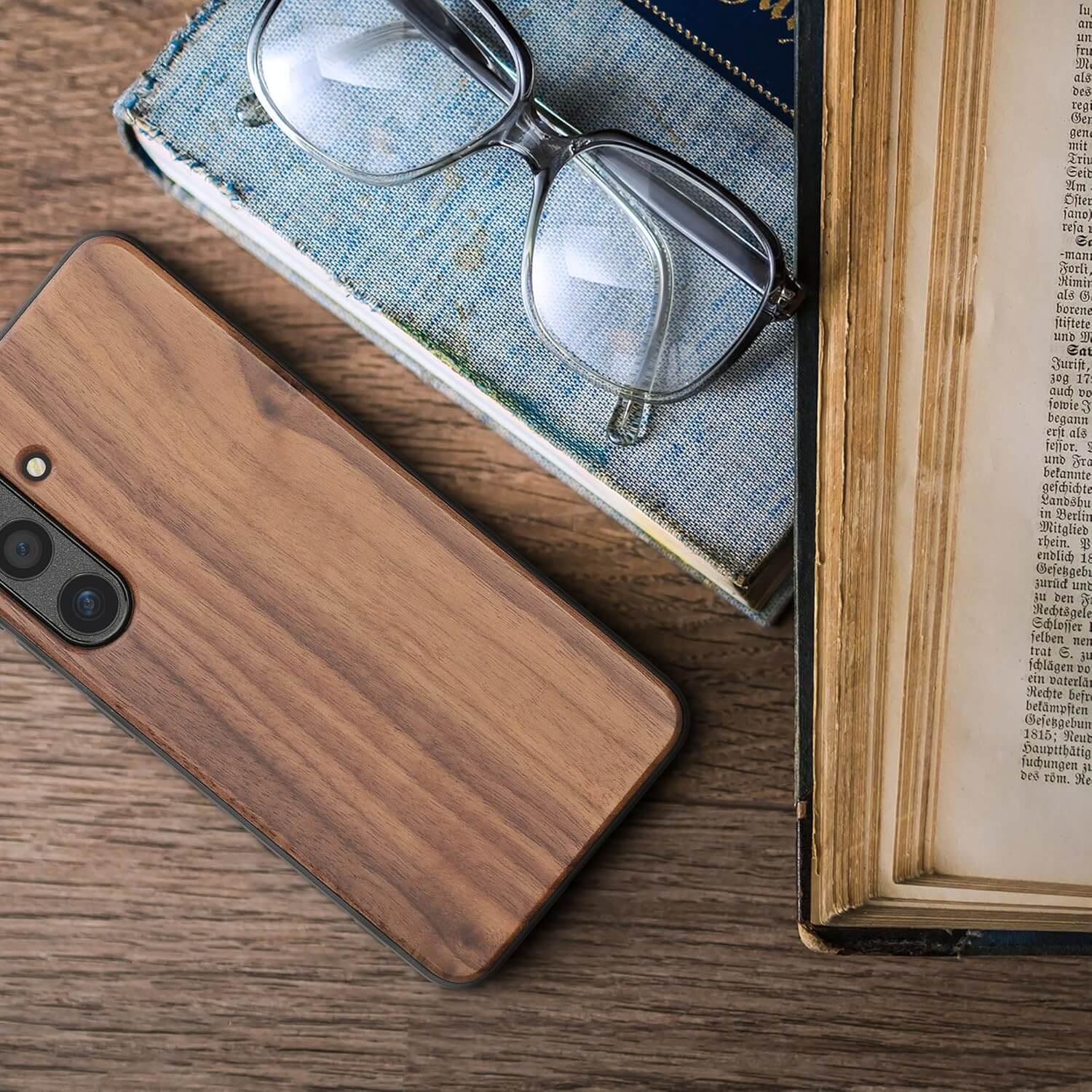 KW Samsung Galaxy S24 Θήκη από Φυσικό Ξύλο - Dark Brown